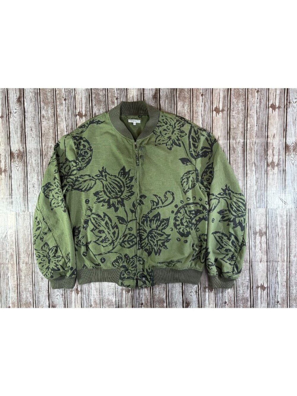 Engineered Garments Floral Print Ripstop Aviator Jacket size L color Olive